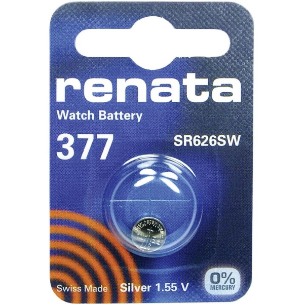 1 x Renata SR66 / SR626SW / 377 1.55V Silver Oxide Battery