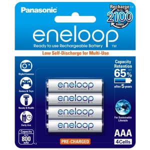 4 x Eneloop Ni–MH Rechargeable AAA Batteries