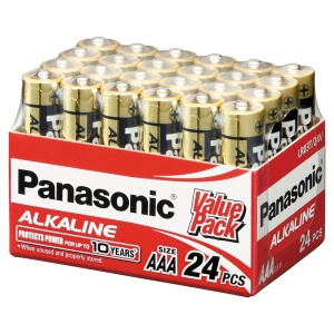24 x Panasonic Alkaline 1.5V AAA Batteries