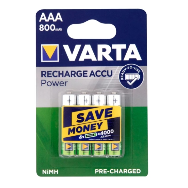 4 x Varta NiMH AAA Rechargeable Batteries