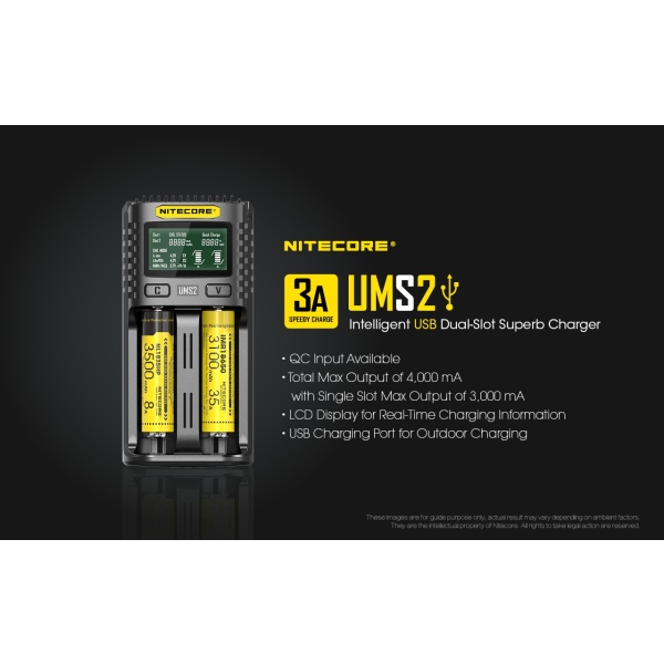 Nitecore UMS2 Intelligent 2 Bay Charger - Image 12