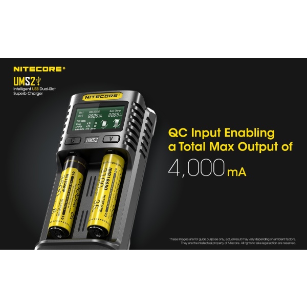 Nitecore UMS2 Intelligent 2 Bay Charger - Image 14