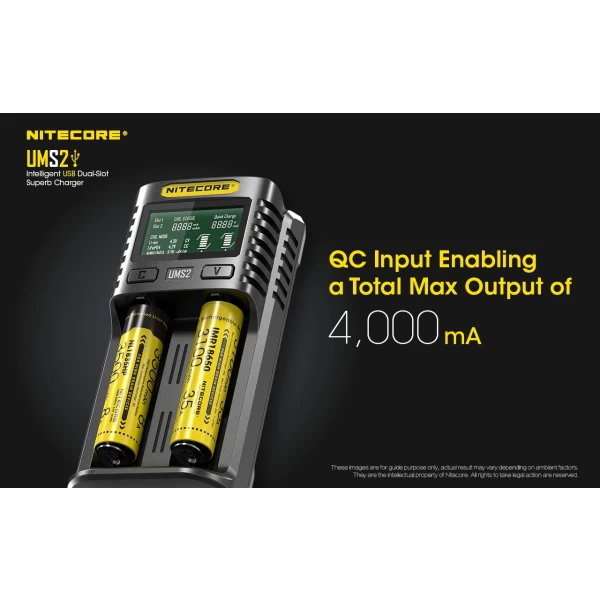 Nitecore UMS2 Intelligent 2 Bay Charger - Image 14
