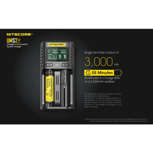 Nitecore UMS2 Intelligent 2 Bay Charger - Image 13