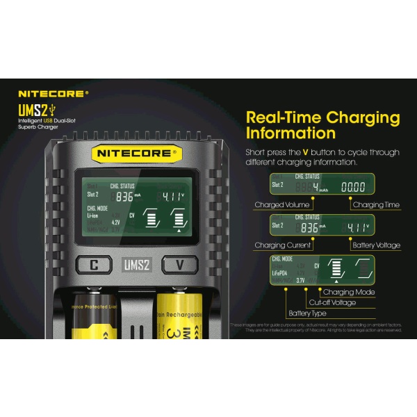 Nitecore UMS2 Intelligent 2 Bay Charger - Image 17