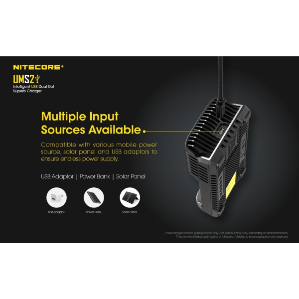 Nitecore UMS2 Intelligent 2 Bay Charger - Image 3