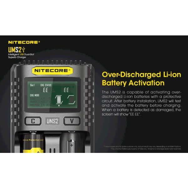Nitecore UMS2 Intelligent 2 Bay Charger - Image 4