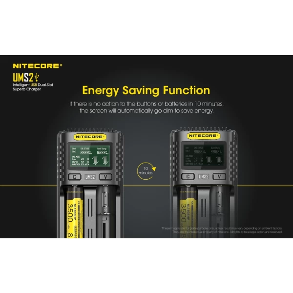 Nitecore UMS2 Intelligent 2 Bay Charger - Image 6