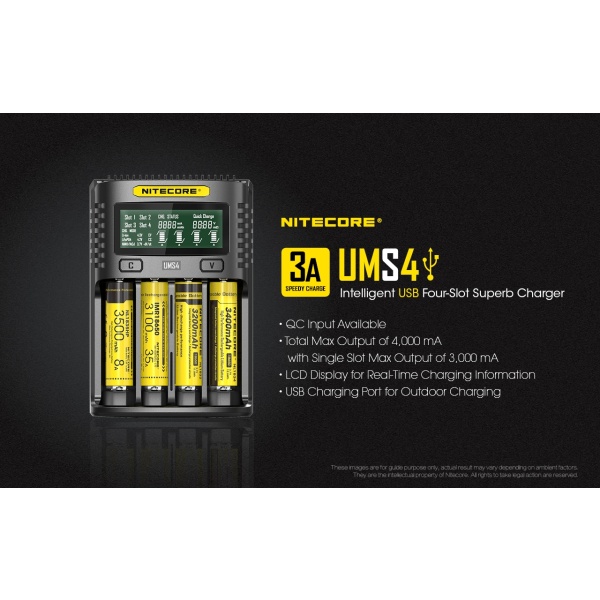 Nitecore UMS4 Intelligent 4 Bay Charger - Image 7