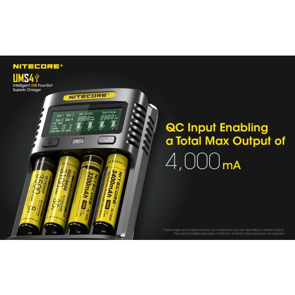 Nitecore UMS4 Intelligent 4 Bay Charger - Image 8