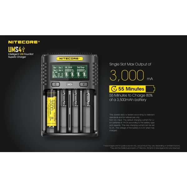 Nitecore UMS4 Intelligent 4 Bay Charger - Image 6