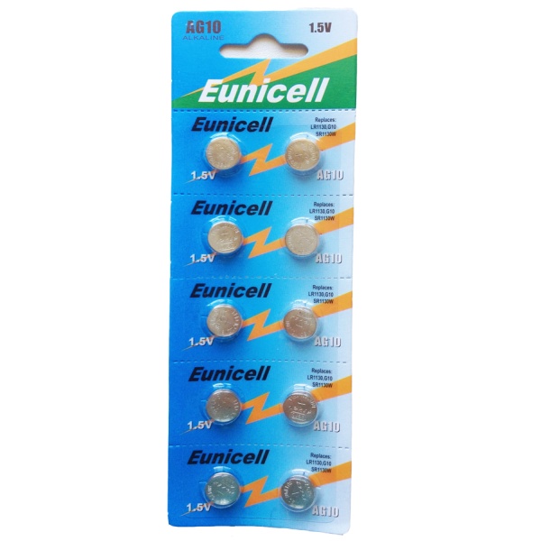 500 x Eunicell AG10 / LR54 1.5V Alkaline Batteries - Image 2