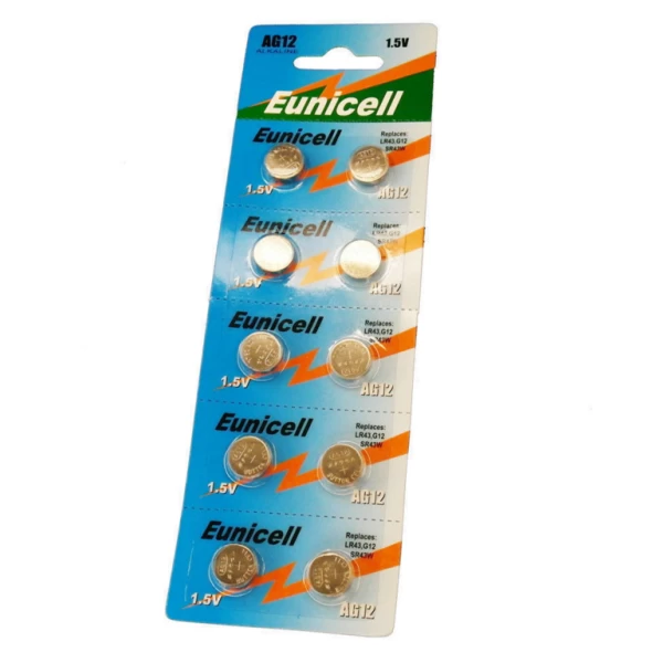 50 x Eunicell AG12 / LR43 1.5V Alkaline Batteries - Image 2