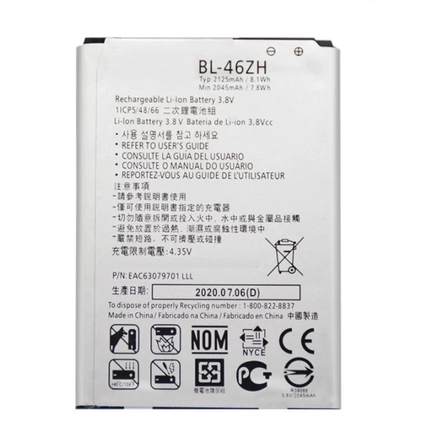 LG K8 2016 BL-46ZH Replacement Battery