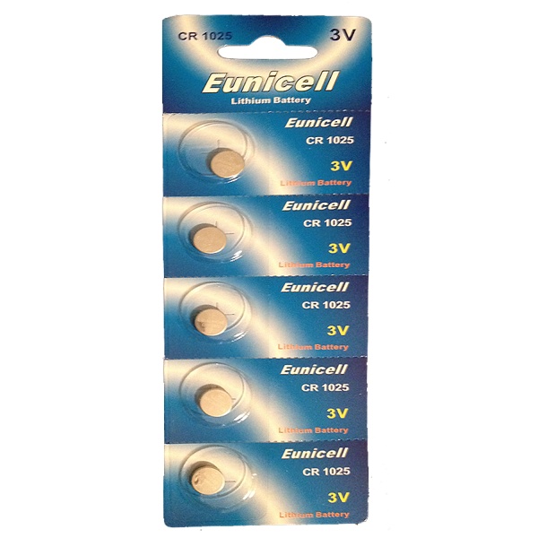 5 x Eunicell CR1025 3V Lithium Batteries
