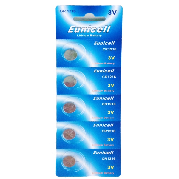 5 x Eunicell CR1216 3V Lithium Batteries
