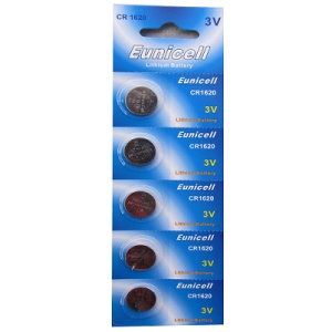 5 x Eunicell CR1620 3V Lithium Batteries