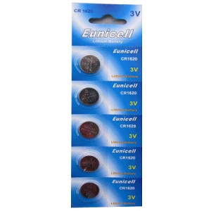 5 x Eunicell CR1620 3V Lithium Batteries