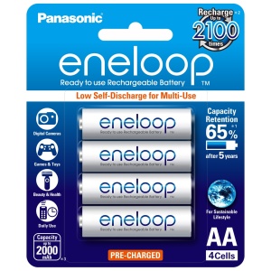 4 x Eneloop Ni–MH Rechargeable AA Batteries