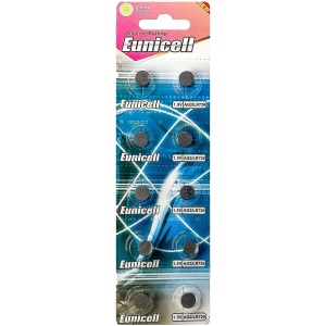 10 x Eunicell AG2 / LR59 1.5V Alkaline Batteries