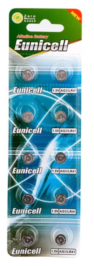 10 x Eunicell AG3 / LR41 1.5V Alkaline Batteries