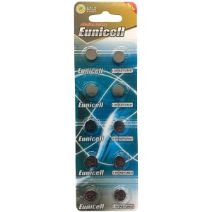 10 x Eunicell AG7 / LR57 1.5V Alkaline Batteries