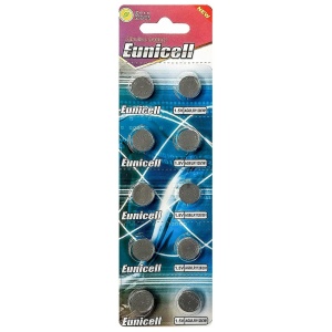 10 x Eunicell AG8 / LR55 1.5V Alkaline Batteries