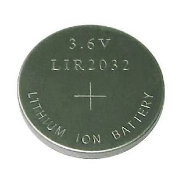 LIR2032 Rechargeable 3.6V Li-Ion Battery (Single)