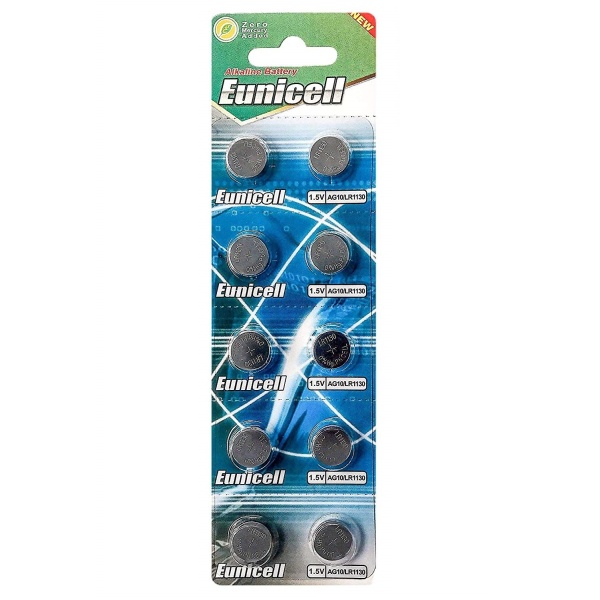 500 x Eunicell AG10 / LR54 1.5V Alkaline Batteries