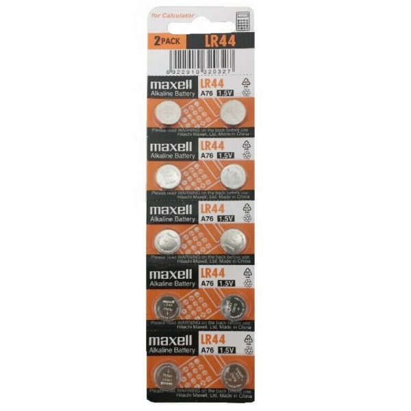 10 x Maxell AG13 / LR44 1.5V Alkaline Batteries
