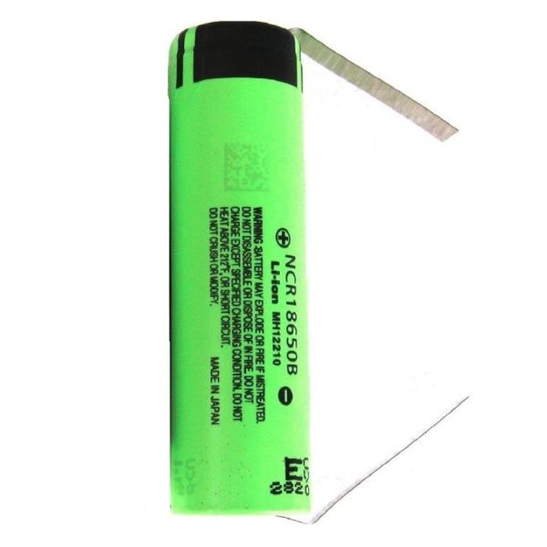 Panasonic NCR18650B 3400mAh 3.7V Li-Ion Battery (Flat Top) With Tabs