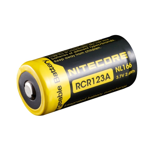 Nitecore RCR123A Rechargeable 650mAh 3.7V Protected NL166 Li-Ion Battery
