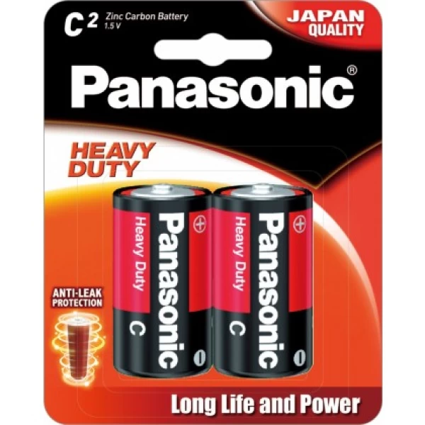 Panasonic Heavy Duty C / LR14 1.5V Carbon Zinc Battery 2 Pack