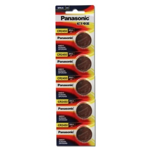 5 x Panasonic CR2450 3V Lithium Batteries