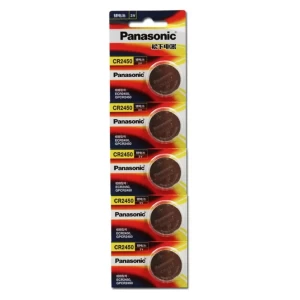 5 x Panasonic CR2450 3V Lithium Batteries