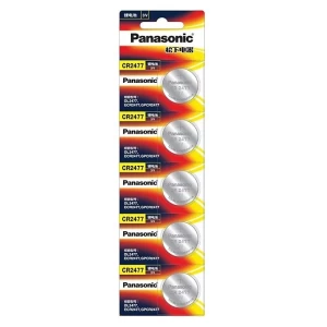 5 x Panasonic CR2477 3V Lithium Batteries