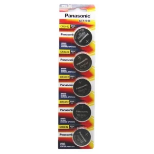 5 x Panasonic CR3032 3V Lithium Batteries