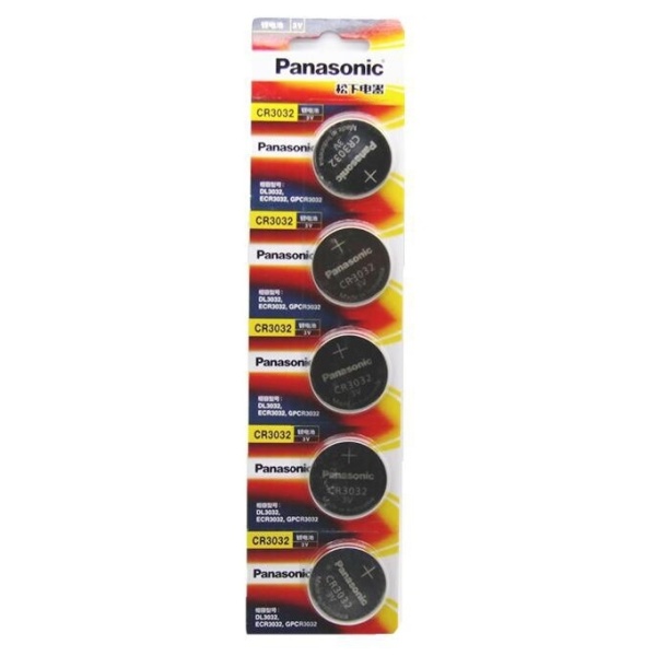 5 x Panasonic CR3032 3V Lithium Batteries
