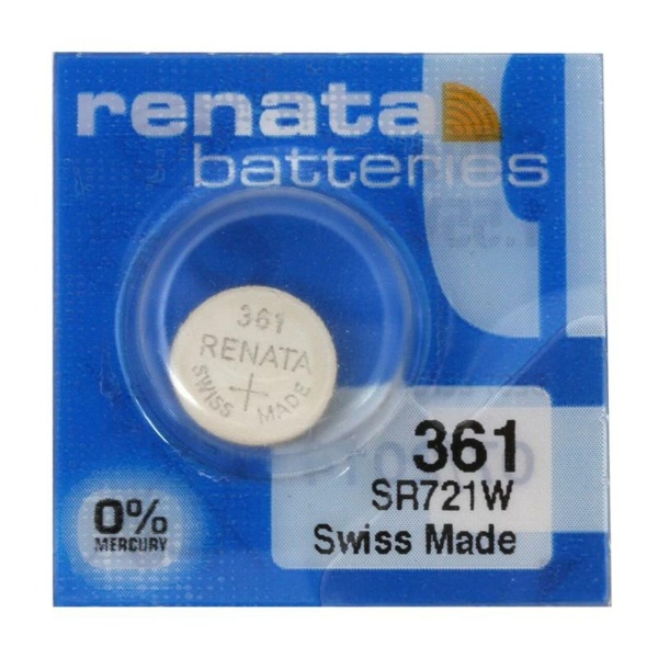 1 x Renata SR58 / 361 / SR721W 1.55V Silver Oxide Battery