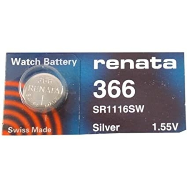 1 x Renata SR1116 / SR1116SW / 366 1.55V Silver Oxide Battery