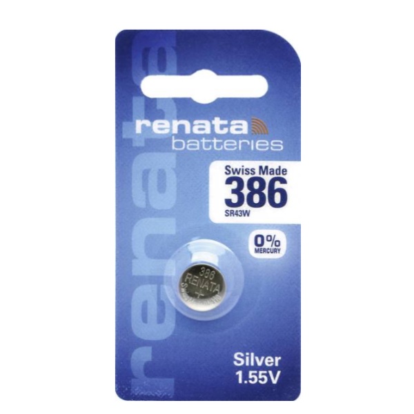 1 x Renata SR43 / 386 / SR43W 1.55V Silver Oxide Battery
