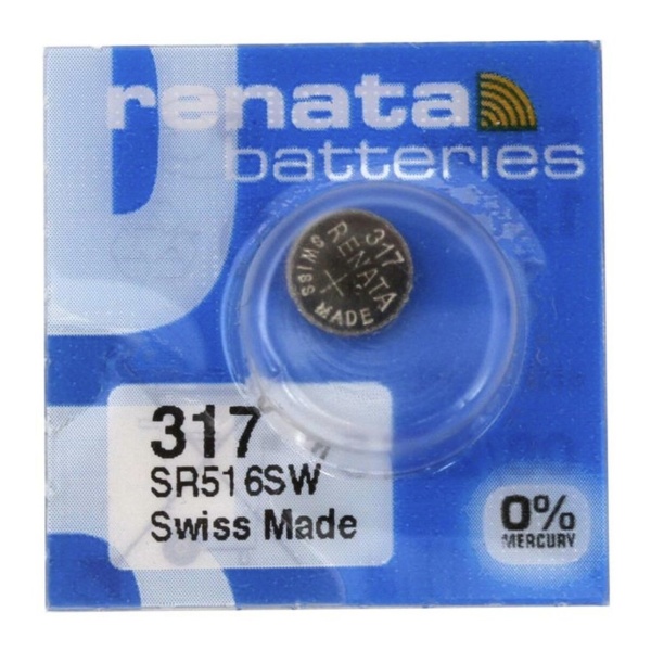 1 x Renata SR62 / SR516 / 317 1.55V Silver Oxide Battery