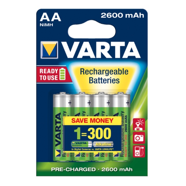 4 x Varta NiMH AA Rechargeable Batteries - Image 2