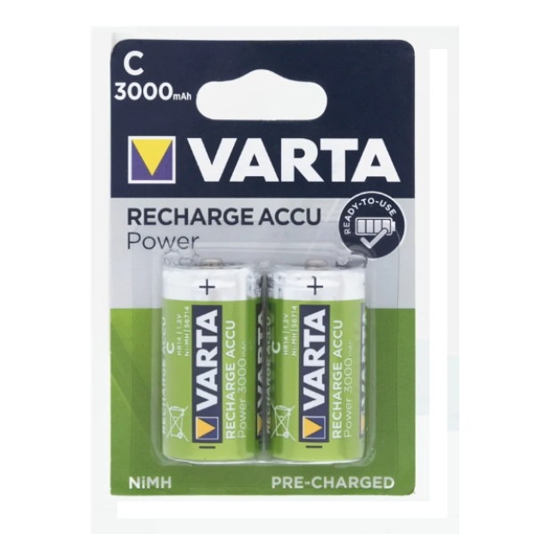 Varta C NiMH Rechargeable Batteries 2 Pack